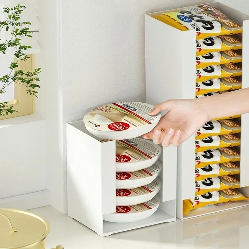 Food Storage With Dividers - Instant-Nudel-Aufbewahrungsbox Multifunktionaler Küchen-Organizer für Ramen-Becher Vorratsbehälter