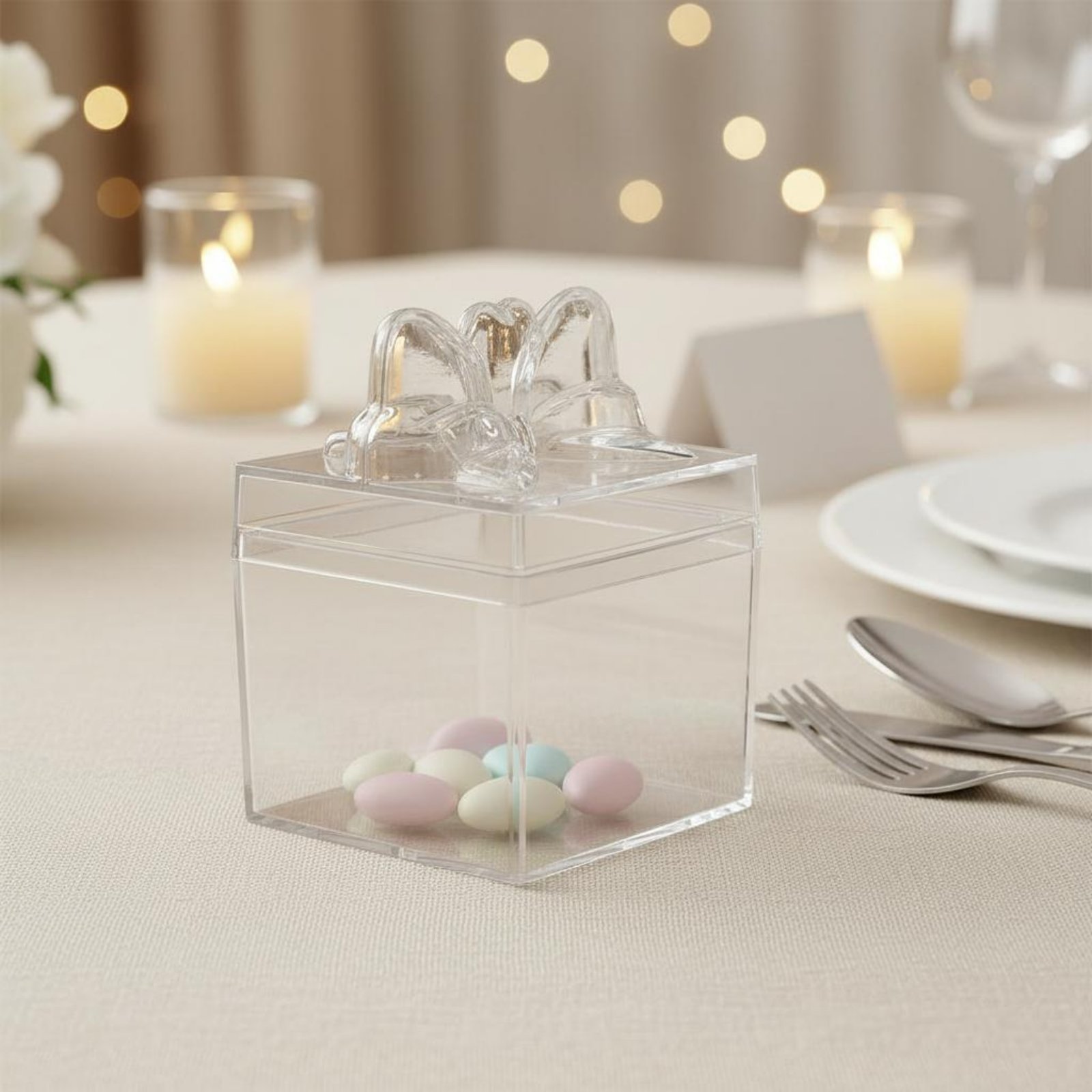 Food Storage Containers - Transparente Plastik-Süßigkeitenbox mit Band Mehrzweck Durchsichtige