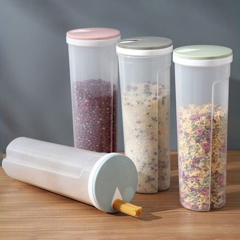 Food Storage With Dividers - Lebensmittelechter Kunststoff-Nudelbehälter, versiegelter Küchenbehälter, quantitativ unterteilte