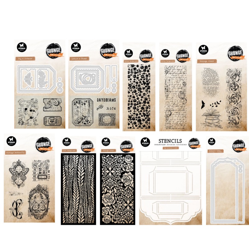 Food Storage Labels - Tag Umschlag Grunge Collection Vintage Rosen