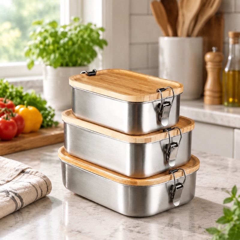 Food Storage Meals - Langlebige Lunchbox aus 304 Edelstahl mit
