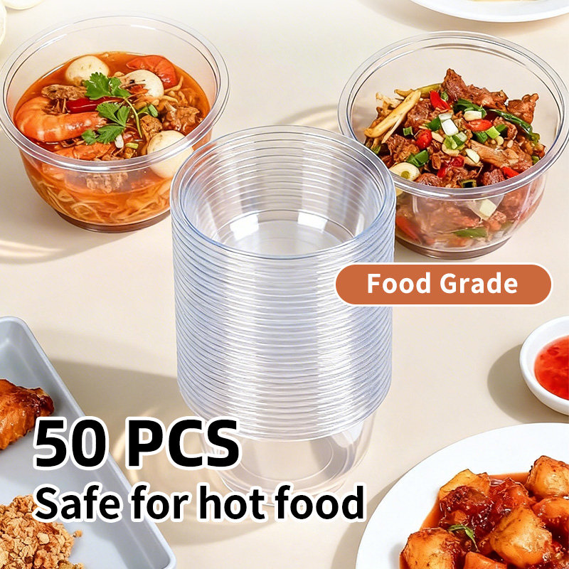 Food Storage Meals - Einweg-Plastikschalen Transparent Robust für Eiscreme Dessert