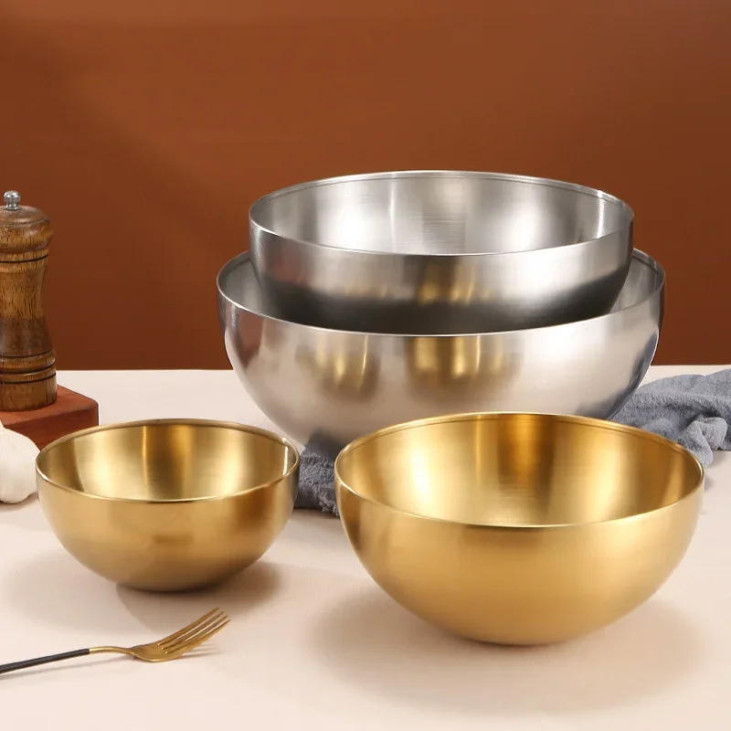 Food Storage Meals - Dicke Edelstahl-Fruchtsalatschüsseln, 15 cm/20 cm/25 cm,