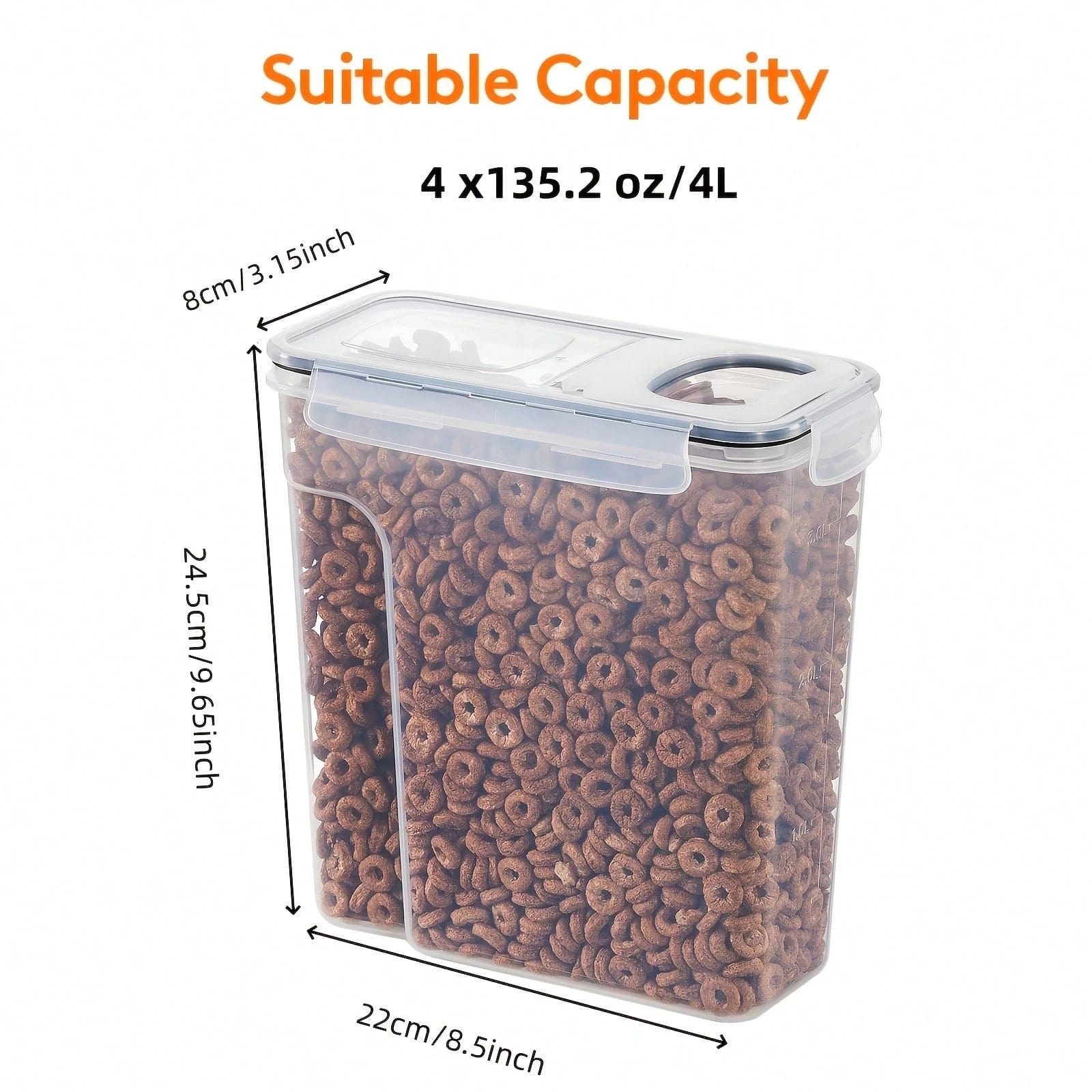 Food Storage Labels - Luftdichte Lebensmittelbehälter mit Deckel, 4 Stück,