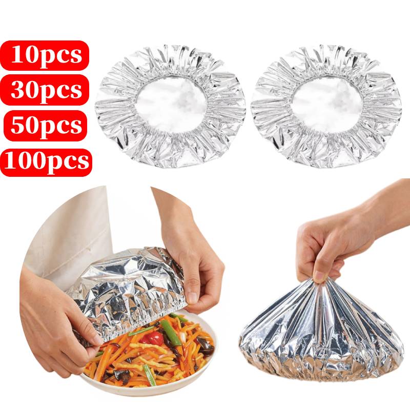 Food Storage Bag - 10–100 Stück wiederverwendbare Folien-Isolierabdeckungen, elastische Lebensmittelbehälter-Abdeckungen