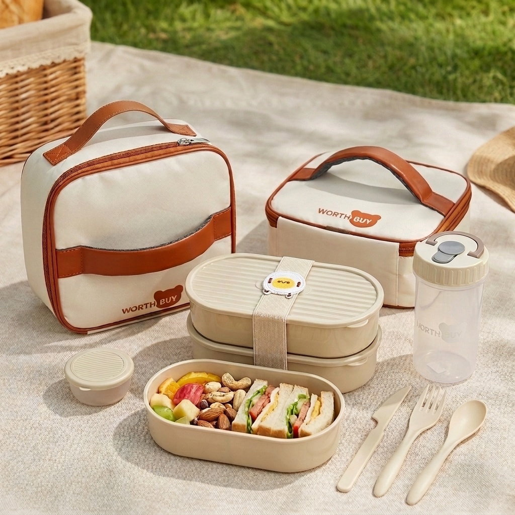 Food Storage Oven Safe - 2-teiliges Set Wiederverwendbare Plastik-Lunchbox für Kinder